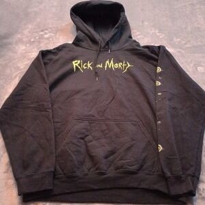 Rick and Morty Hoodie Hooded‎ Sweatshirt Trippy World Art Cartoon Size Medium